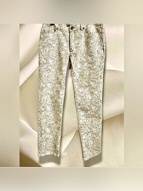 Laura Ashley Beige and Cream Textured Pants size 6